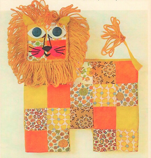 Vintage Sewing Pattern 12 Lion Pillow Pet Fabric Etsy