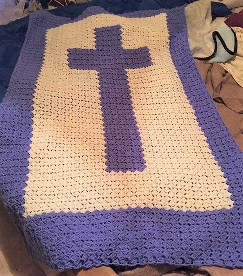 Vintage Crochet Pattern Holy Cross Afghan PDF Instant Digital Etsy