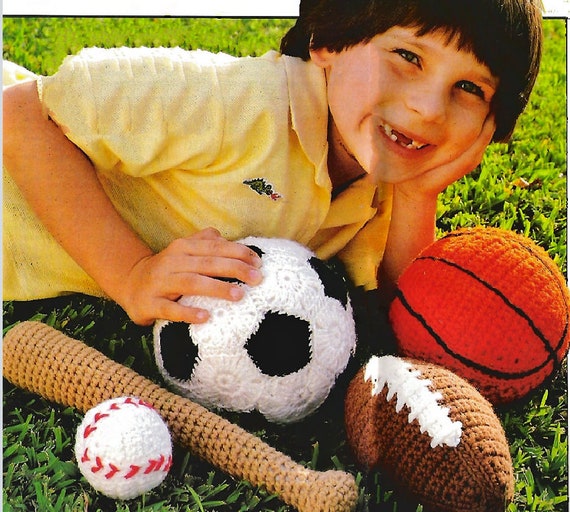 Vintage Crochet Pattern Toy Sports Balls PDF Instant Digital