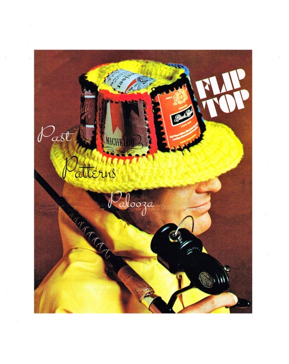 Vintage Crochet Pattern Funny Beer Can 