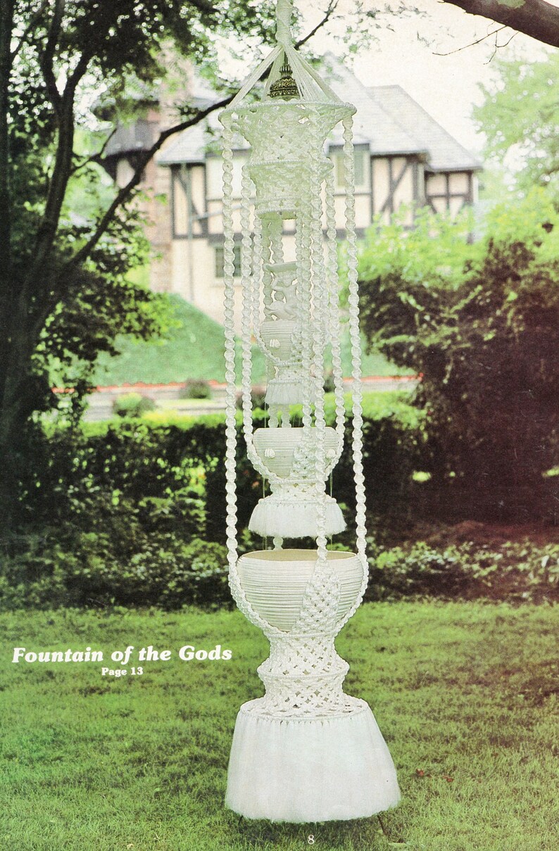 Vintage Macrame Dining Table Coffee Table and End Tables Patterns PDF Instant Download Bathroom Living Room Pillows 23 Home Decor Projects