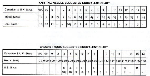 Hook Equivalent Chart