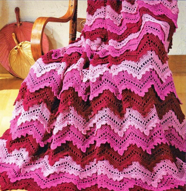 Vintage Crochet Pattern Ripple Afghan Pattern PDF Instant Digital Dow…
