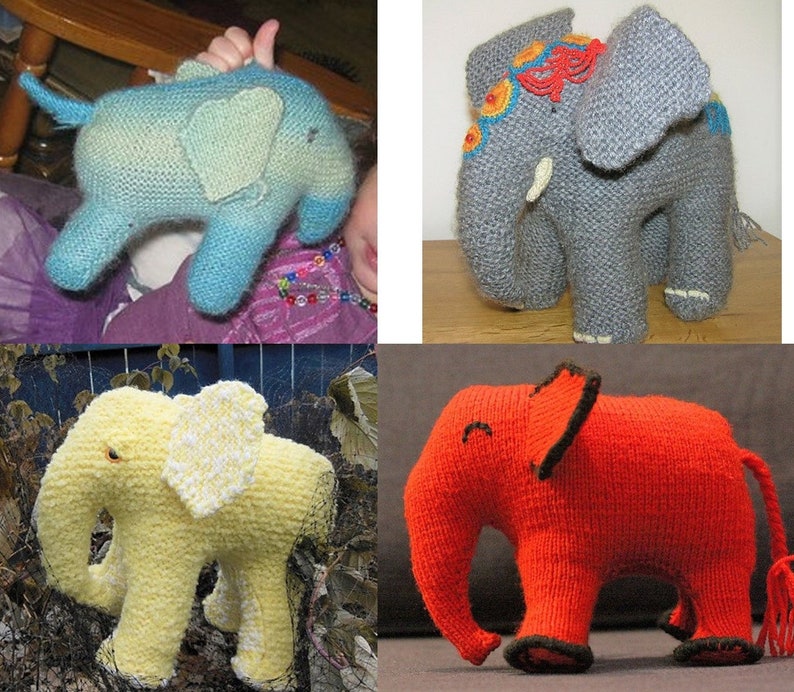 Vintage Knitting Pattern Knit Elephant Soft Plush Toy C. 1960 Etsy