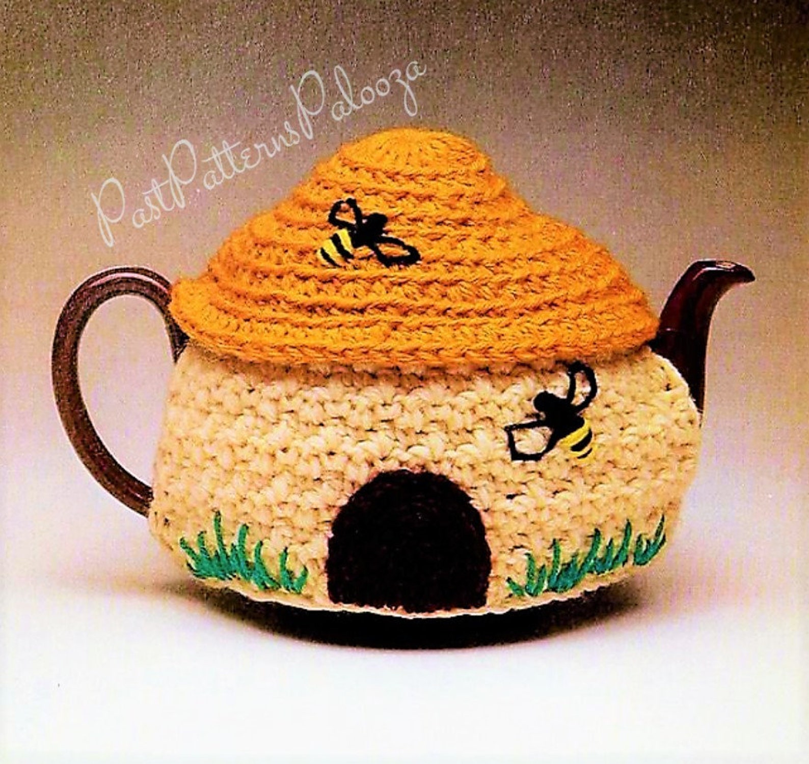 Vintage Crochet Pattern Beehive Tea Pot Cozy Cute Quick Easy Etsy