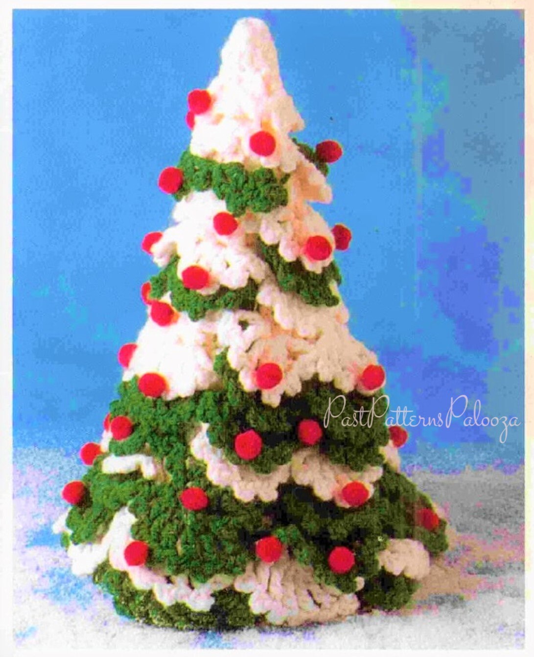 Vintage Crochet Pattern 12" Snowy Christmas Tree PDF Instant Dig…