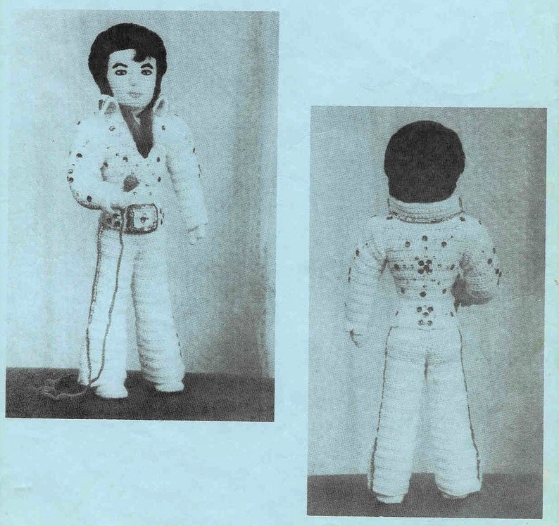 Vintage Crochet Pattern Large Elvis Doll Vegas Era PDF Instant | Etsy