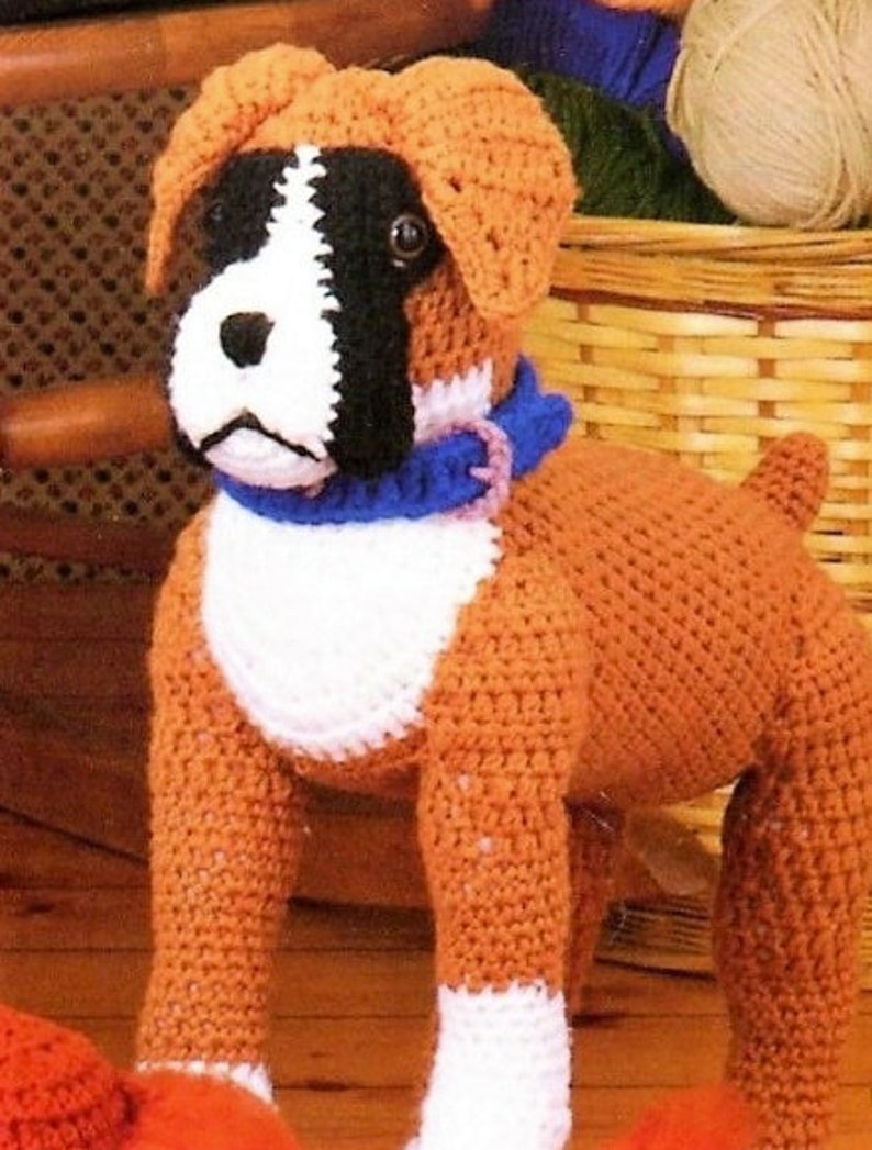 Vintage Crochet Pattern Boxer Dog PDF Instant Digital Download Etsy
