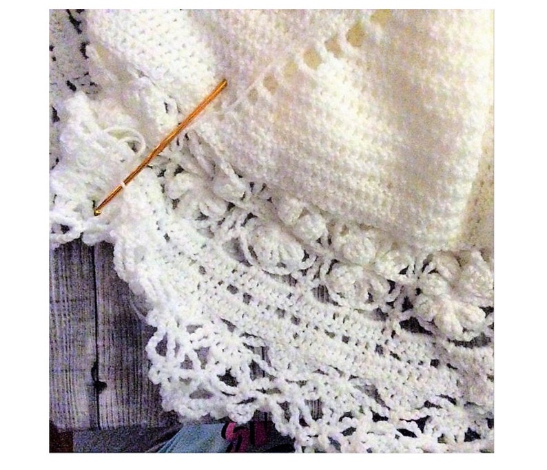 Vintage Crochet Lacy Lace Circular Baby Blanket Pattern PDF Etsy