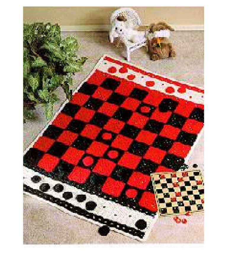 Vintage Crochet Pattern Checkerboard Afghan PDF Instant Etsy