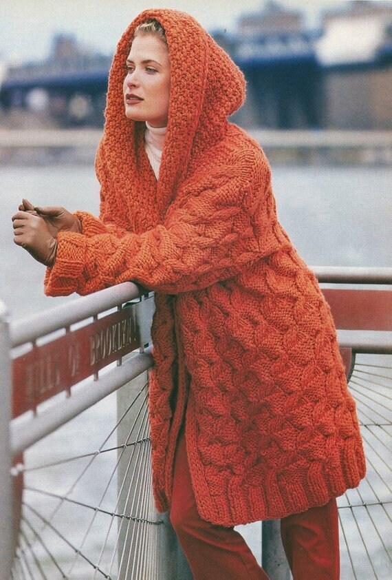 cable knit hooded cardigan TGS A.A