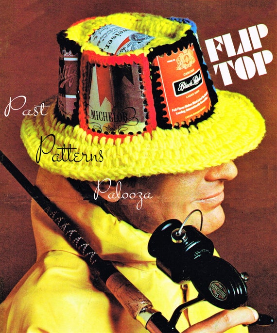 Vintage Crochet Pattern Funny Beer Can 