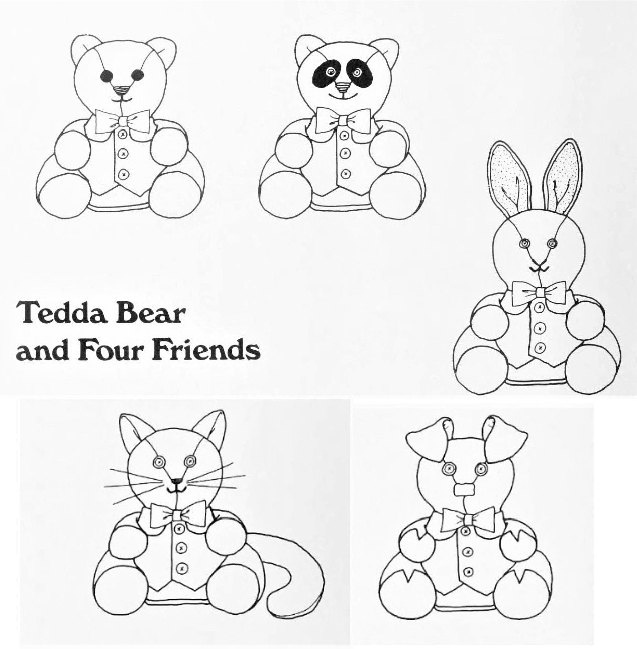 Vintage Sewing Pattern 9 Stuffed Animal Dolls Soft Etsy