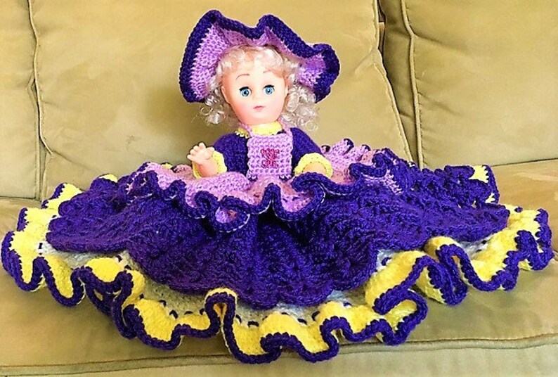 Vintage Crochet Pattern 13 Emma Bed Doll Dress Outfit Etsy