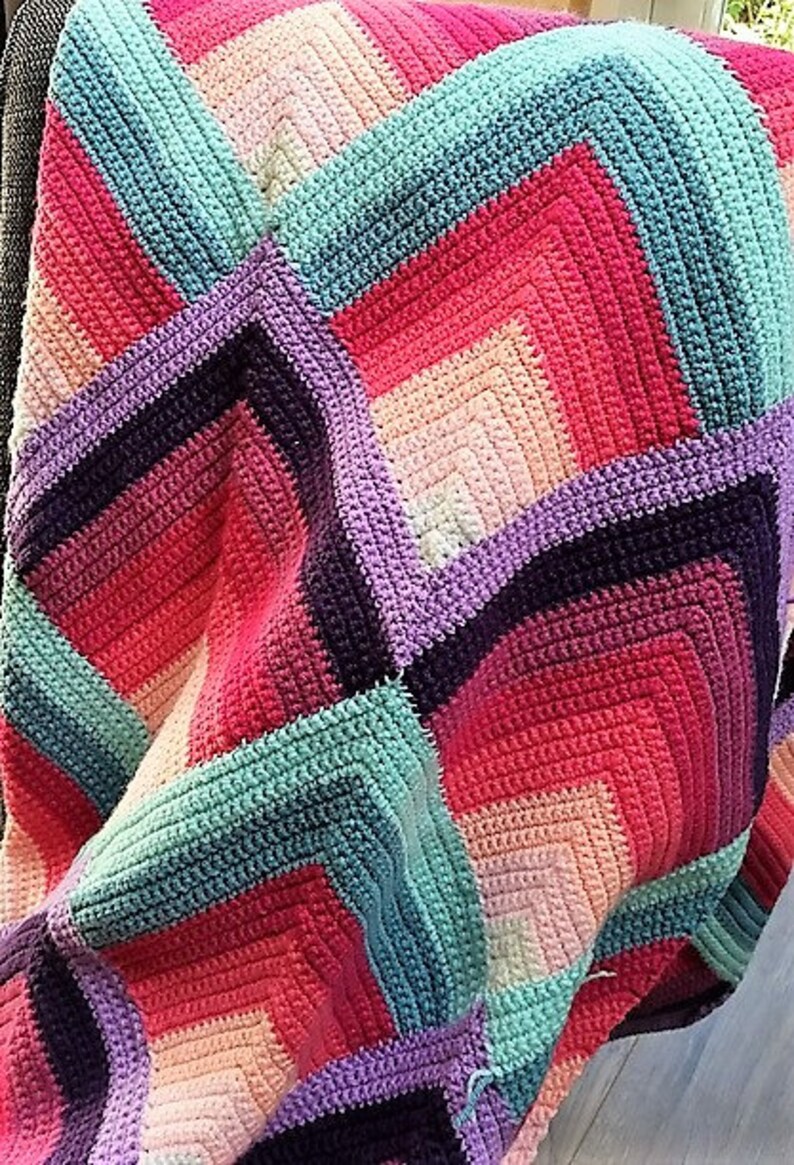 Vintage Crochet Pattern Pretty Pyramid Afghan PDF Instant Etsy UK