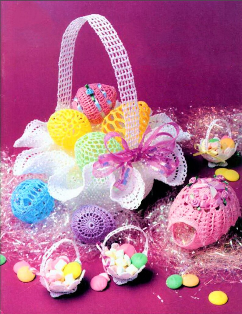 Vintage Thread Crochet Pattern Lace Thread Crochet Easter Eggs Etsy