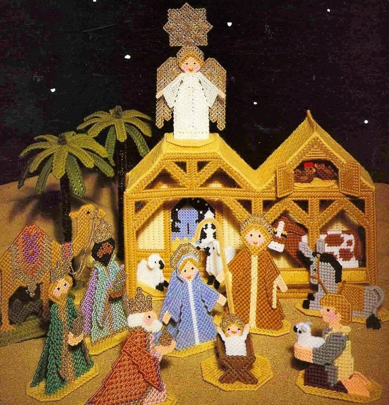 Vintage Plastic Canvas Patterns Christmas Nativity Set PDF Etsy