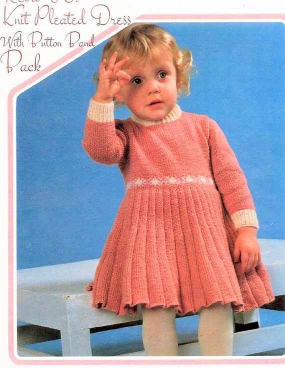 Knitting Kits & How To Girl knitting dress PDF knitting pattern Child