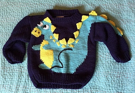 Vintage Knitting Pattern Kids Boys Dinosaur Sweater PDF | Etsy