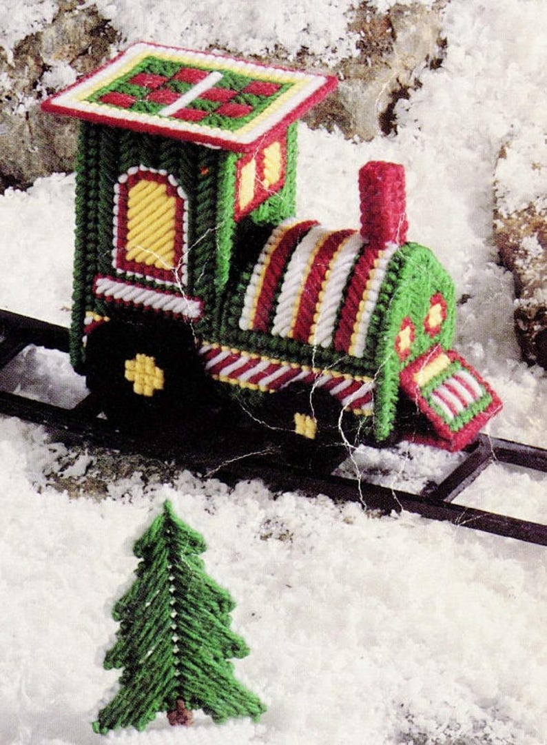 Vintage Santa Express Holiday Train Patterns in Plastic Canvas | Etsy