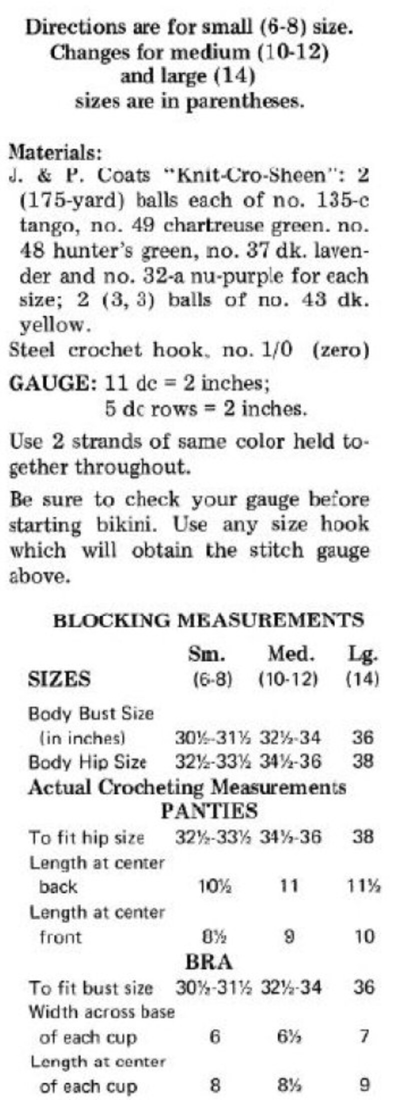 Vintage Thread Crochet Pattern Womens Rainbow Bikini PDF | Etsy