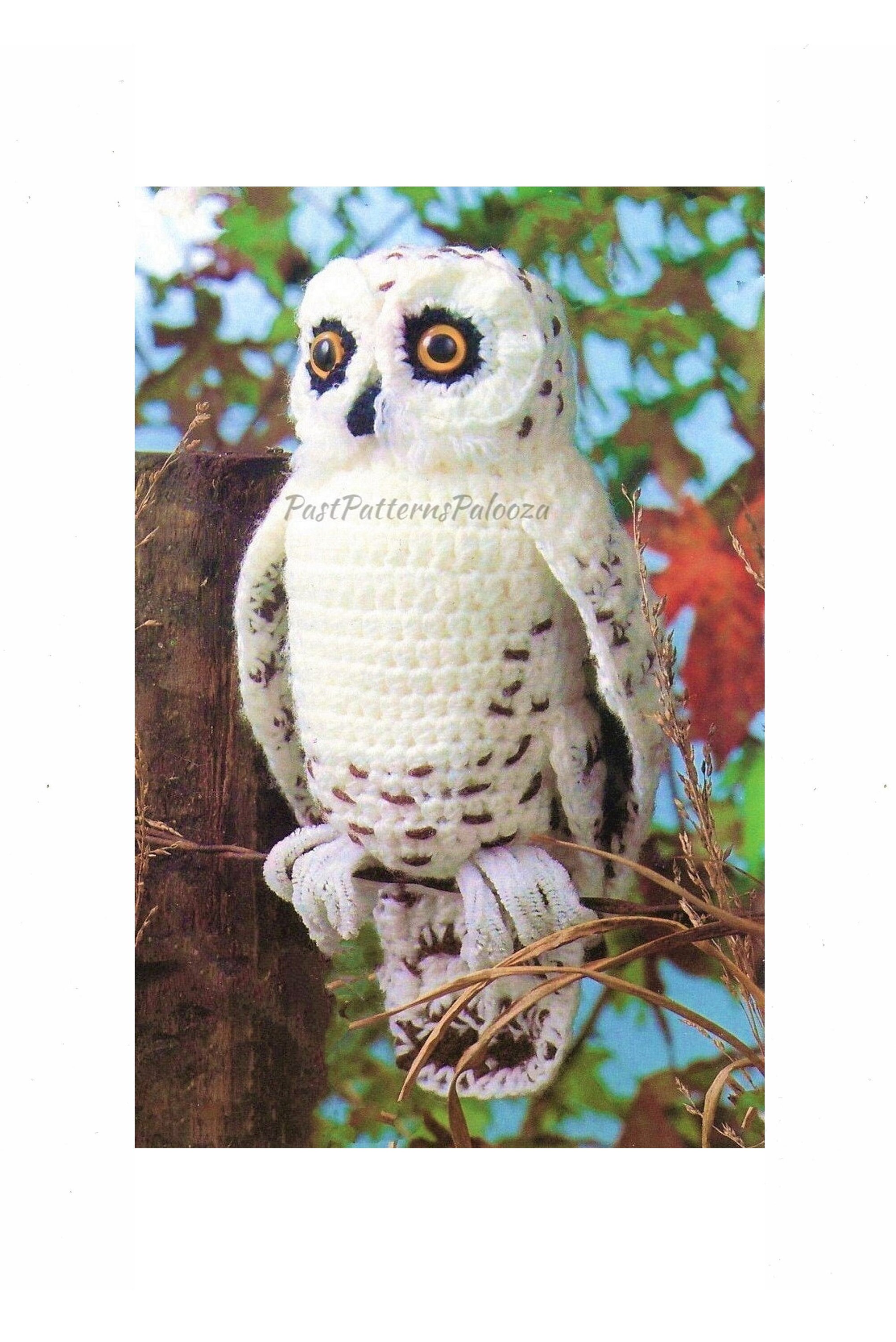Vintage Crochet Snowy Owl Pattern 13" PDF Instant Digital Downlo…