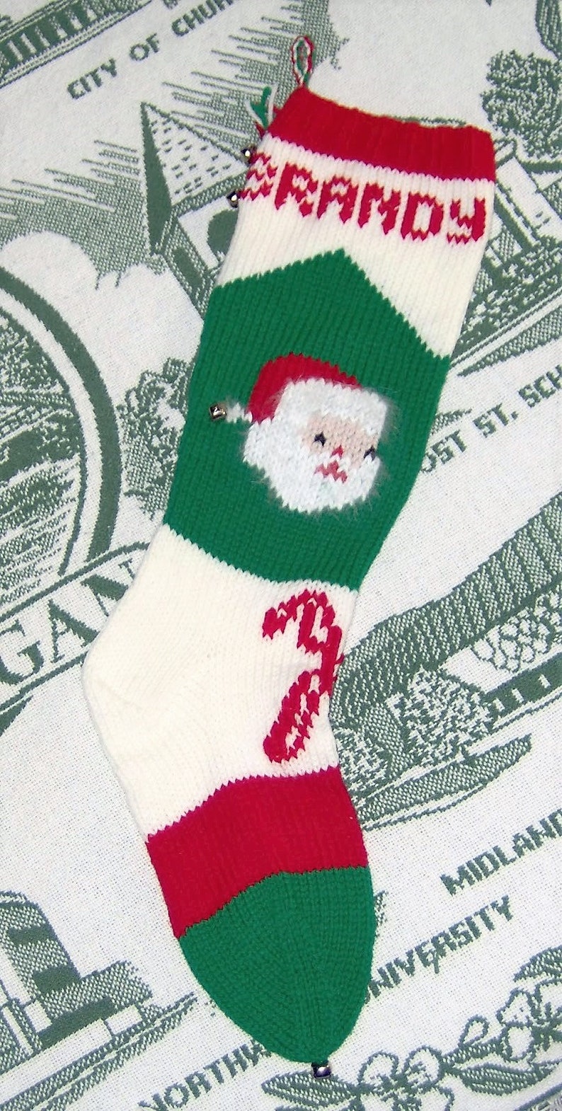 Vintage 1950s Jumbo Santa Christmas Stocking Knitting Pattern Etsy
