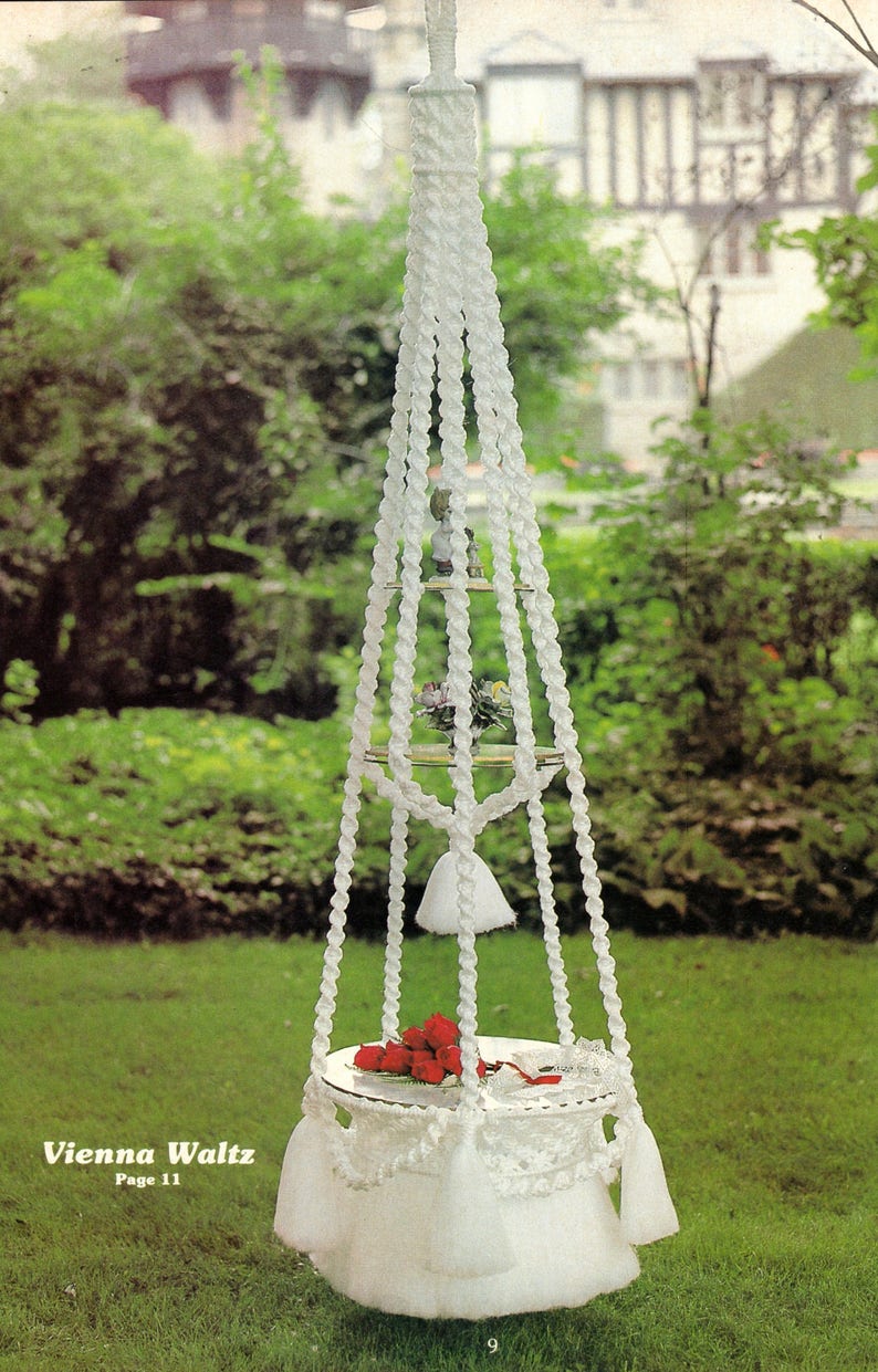 Vintage Macrame Dining Table Coffee Table and End Tables Patterns PDF Instant Download Bathroom Living Room Pillows 23 Home Decor Projects