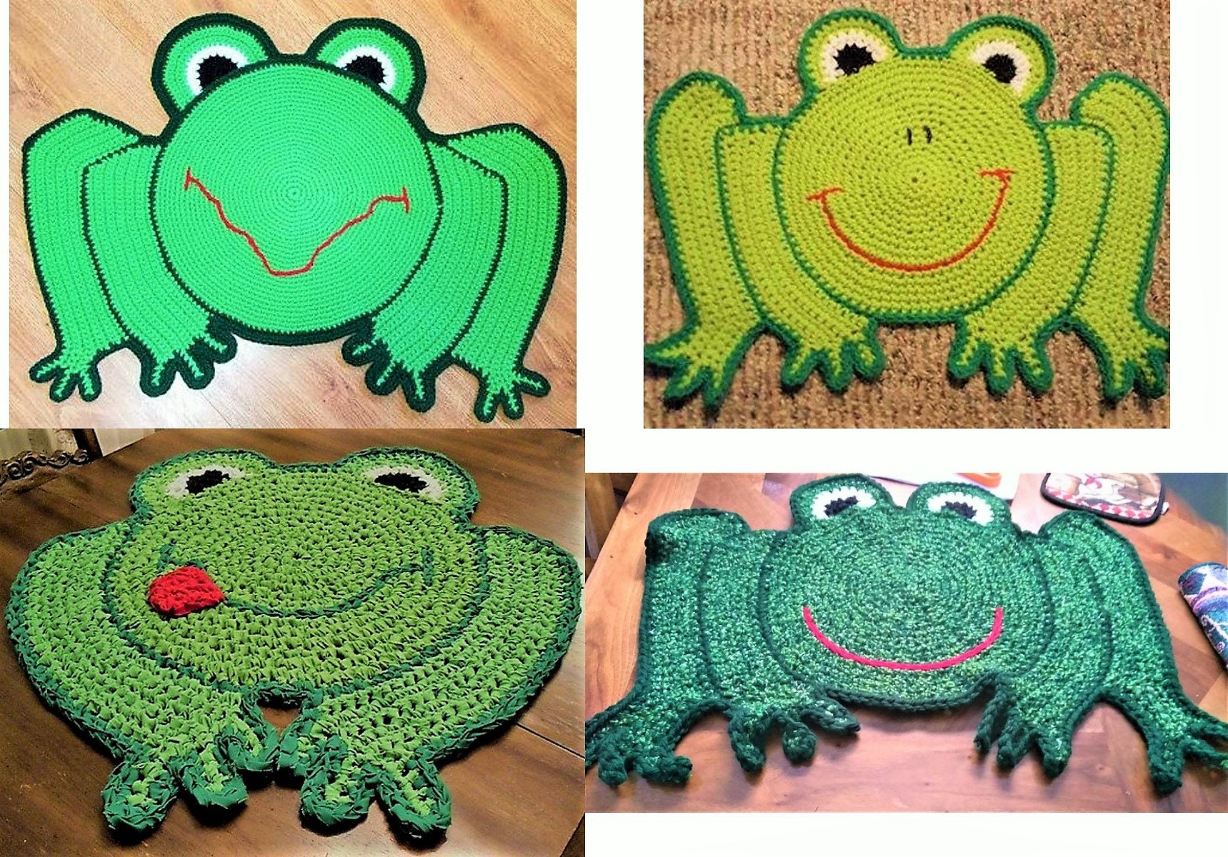 Vintage Crochet Pattern Frog Rug and Pillow Set PDF PDF Etsy