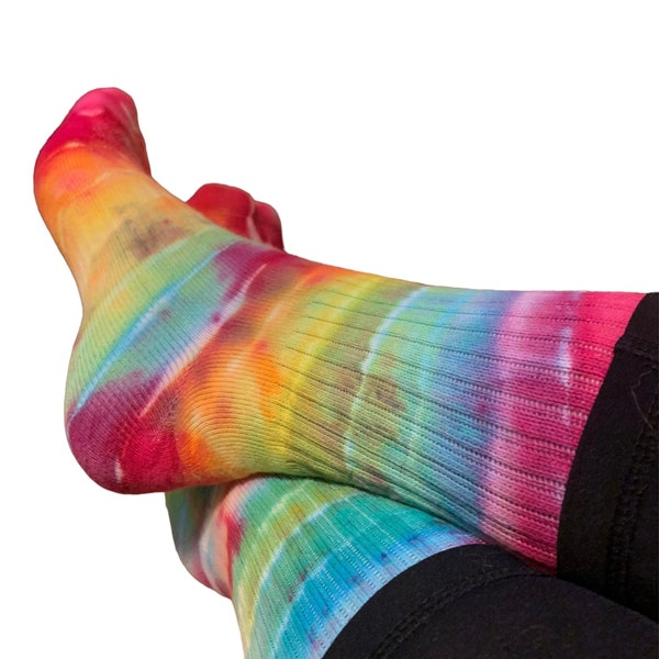 Tie Dyed Rainbow Tube Socks