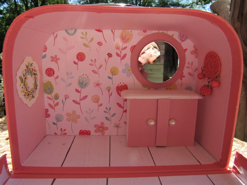 Suitcase Doll House butterflies and Flowers Etsy