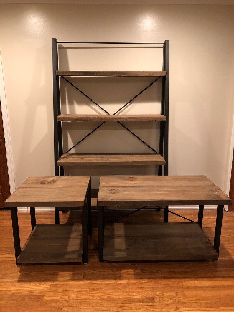 Industrial Side Table FREE SHIPPING Farmhouse Reclaimed Etsy