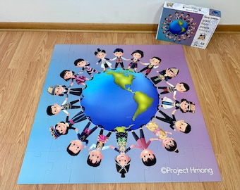Hmong Harmony GIANT Floor Toy Puzzle for Diverse and Multicultural Preschool, Toddlers, Classroom