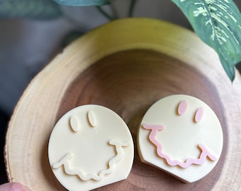 Muted yellow groovy face soap