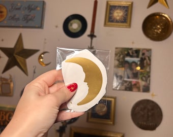 Set of 12 gold moon decals/celestial/whimsical|whimsigoth decals for gallery wall