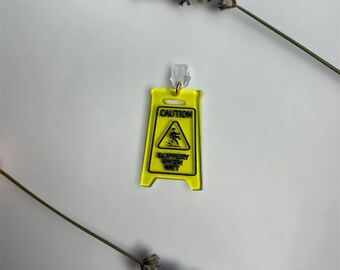 Caution slippery when wet Kindle, USB-C/ Mirco USB/Iphone/Ipad plug charm