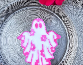 Pink flower ghost soap