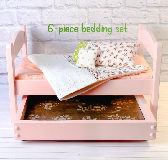 18 Inch Doll Flower Bed Set Custom Doll Blanket Miniature Mattress Floral Bedding For American Girl