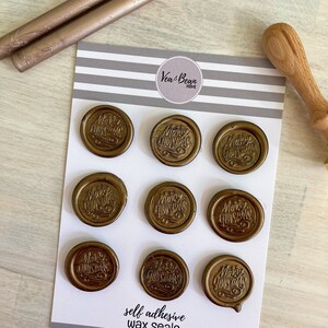 Adesivos autoadesivos com lacre de cera para cartões de Natal - "Feliz Natal" (feitos à mão) - Descasque e cole