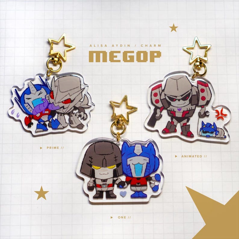 Transformer Shape Key Chain MEGOP Acrylic Keychains (3
