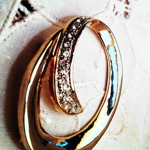Strass Vergoldet Brosche Statement Schmuck Strass Vergoldet Anstecknadel Vintage Modeschmuck