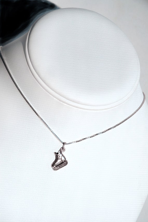 Ice skating necklace,  Sterling Silver Skate Pend… - image 2