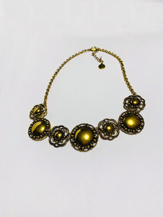 Liz Claiborne Necklace, floral choker necklace, Go