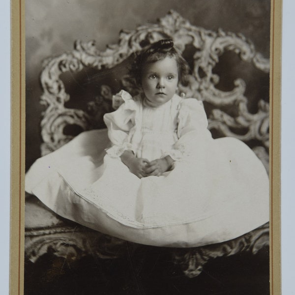 Carte De Visite Photo, Cabinet Photo,  Victorian Photos, Little Girl Photo in Sunday Best, Photo of Child, 1920s Photos Black and White