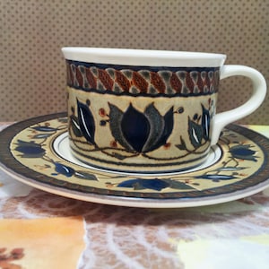 Stoneware Cappuccino and Latte Cup with Saucer Set by Mikasa Arabella