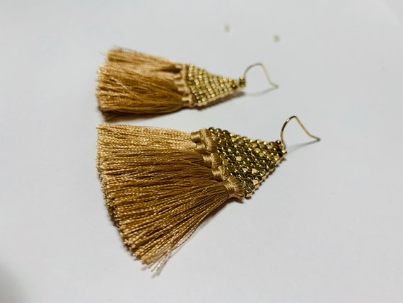 Silk Tassel Earrings,  Mini Tassel Earrings,  Thr… - image 5