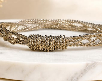 Handcrafted Braided Silver Bracelet for Men - Minimalist Unisex Jewelry