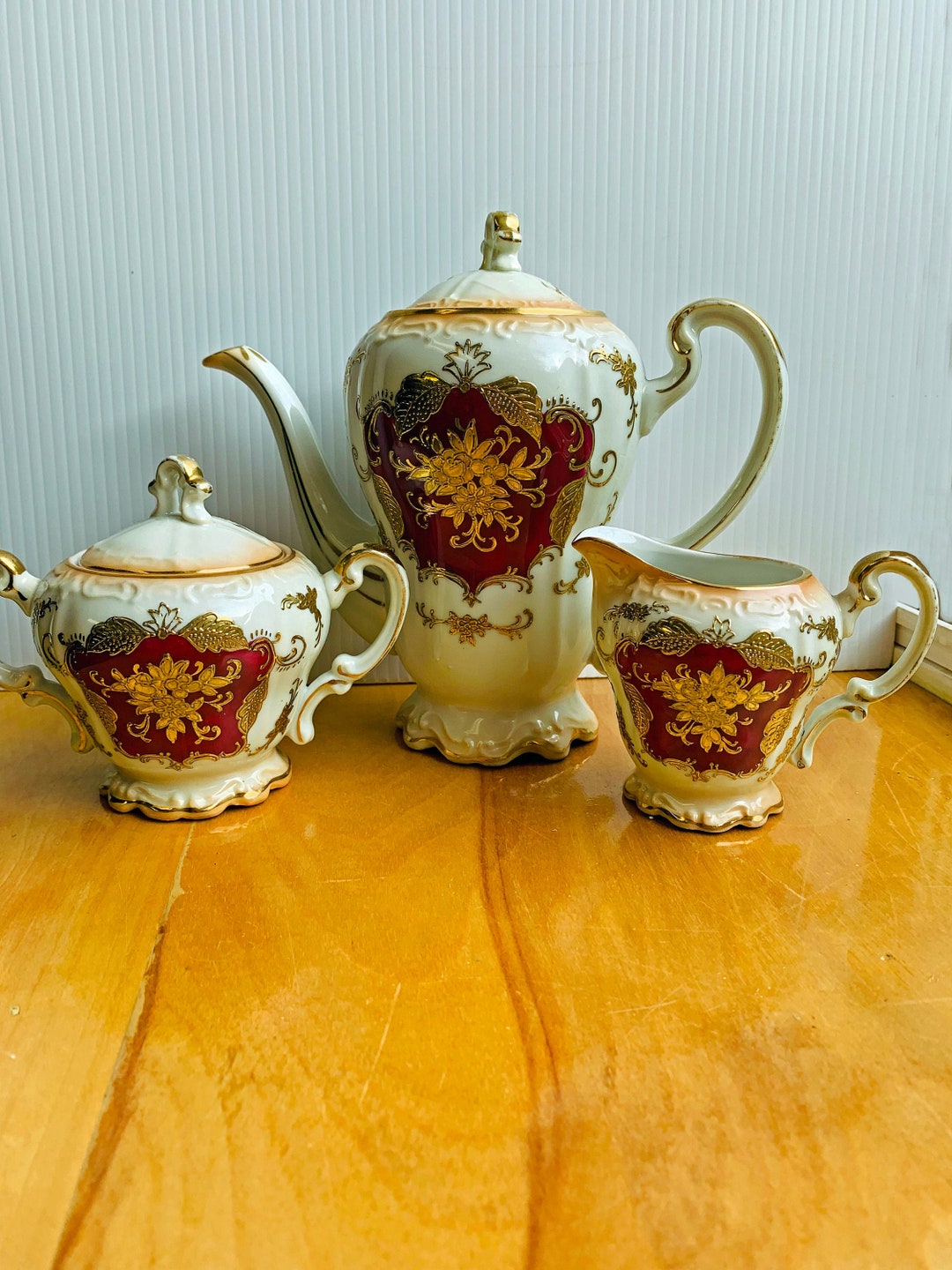 Gold Tea Set Gilded Victorian Chocolate Pot Set With Sugar - Etsy
