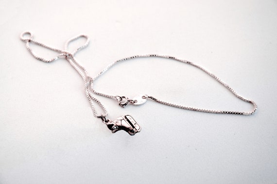Ice skating necklace,  Sterling Silver Skate Pend… - image 4