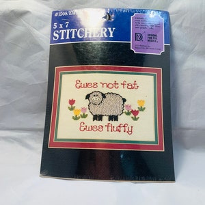 Rustic Farmhouse Sheep Cross Stitch Kit with DMC Embroidery Floss for Beginners